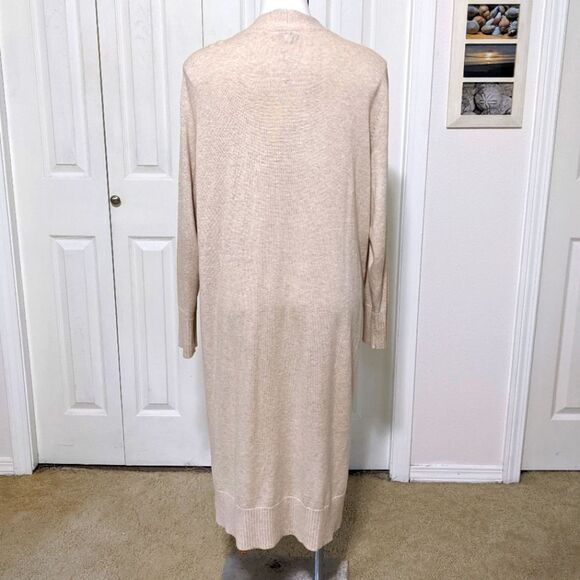NWOT Isaac Mizrahi Women's Open Front Duster w/ Patch Pockets, Ribbed Cuffs - Picture 13 of 14